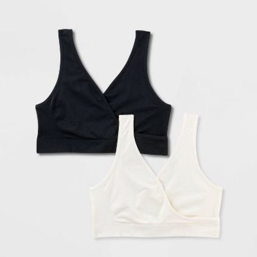Women's 2pk Nursing Unlined V-Neck Bralette - Auden™ Gray/Rose XL