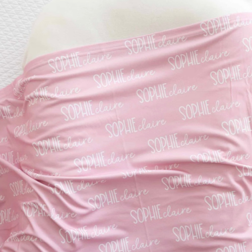 Personalized Baby Name Swaddle Blanket Font Duo | Best Selling Pinks