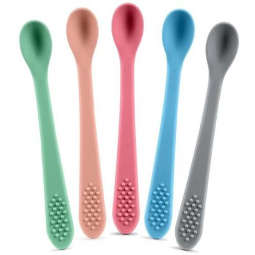 Baby Spoons - Infant Spoons First Stage - Silicone Baby Spoon For Self Feeding - First Stage Baby Feeding Spoon Set Gum Friendly - Bpa Free