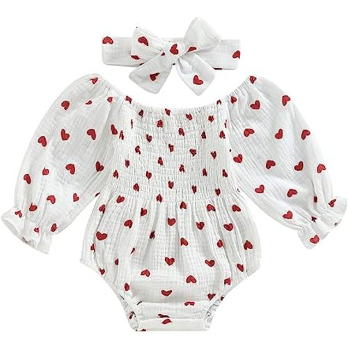 Newborn Baby Girl Outfit Cute Romper Long Sleeve Ruched Bodysuit Comfy Outfits Baby Girl Clothes