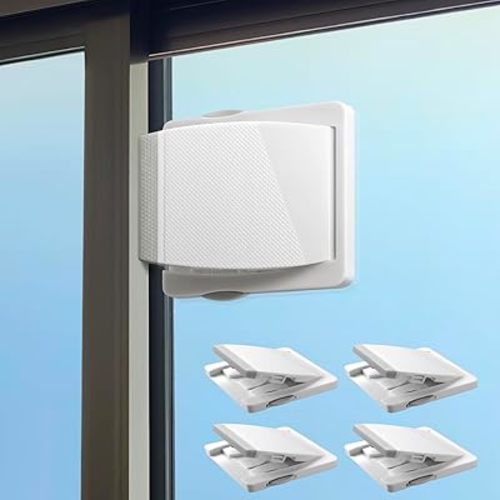Sliding Door Lock, 4 Pack Child Safety Sliding Glass Door Lock for Sliding Glass Doors, Sliding Windows, Sliding Closet, etc. Easy to Installation Provides More Security for Your Baby and Pets