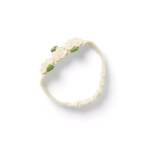Baby Freshwater Pearl Baby Crochet Flower Soft Headband by Janie and Jack