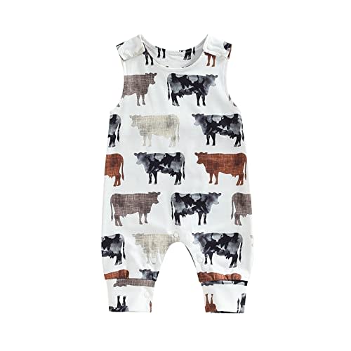 Toddler Baby Boy Girl Farm Clothes Cartoon Animals Print Jumpsuit Romper Newborn Summer Overall Country Stuff