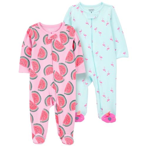 Carter's Child of Mine Baby Girl Sleep 'n Play, 2-Pack, Sizes Preemie-6/9 Months