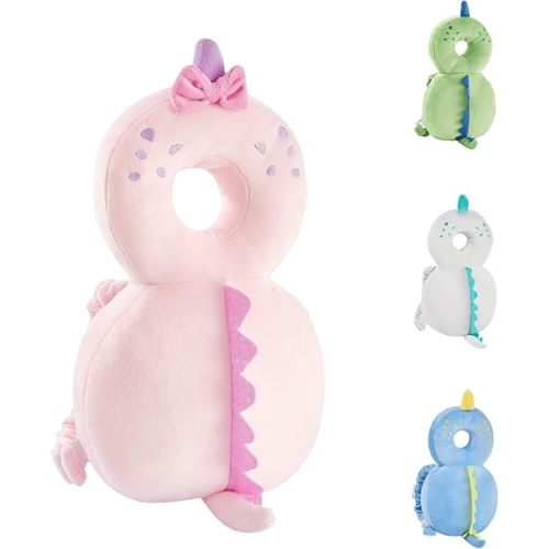 Baby Back Potection Toddler Safety Protector Cushion Pad Toddler Backpack for Crawling Walking Adjustable Toddlers Back Safety Pad for Boys and Girls(Pink Dinosaur)