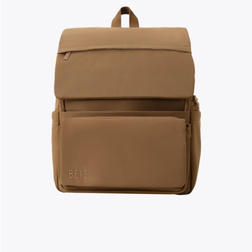 BÉIS 'The Ultimate Diaper Backpack' in Camel - Diaper Bag Backpack in Camel Brown
