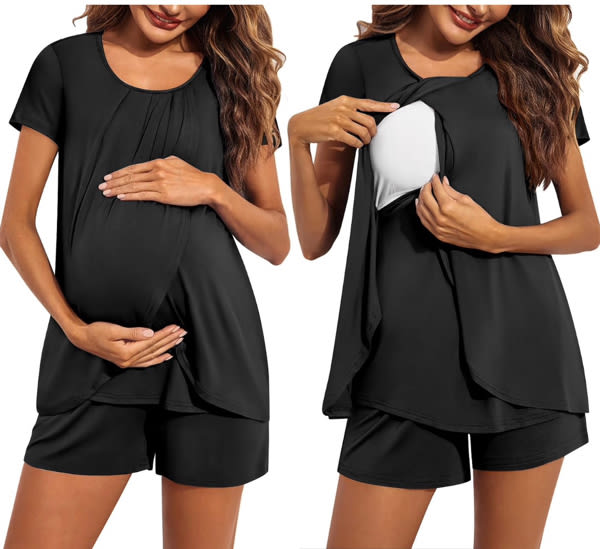 Ekouaer Women's Maternity Nursing Pajamas Set Breastfeeding Sleepwear Pjs
