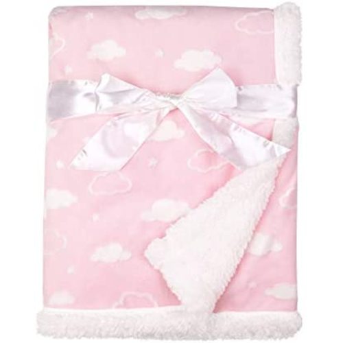 American Baby Company Heavenly Soft Chenille Sherpa Receiving Blanket, 3D Pink, 30" x 35", for Boys and Girls - 3d Pink