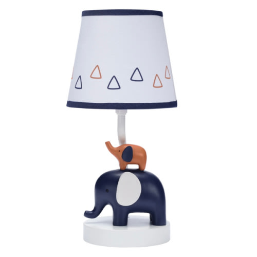 Playful Elephant Lamp with Shade & Bulb