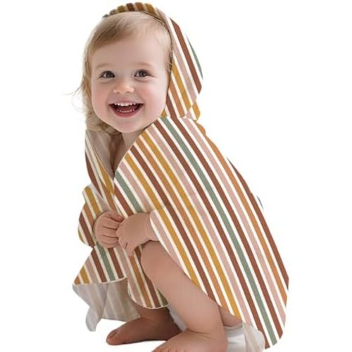 Toddler & Kids Hooded Bath & Beach Towel - Microfiber Wearable Poncho for Bathroom, Pool, Beach