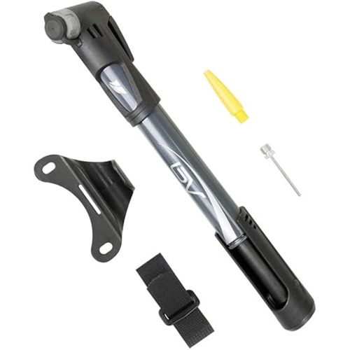 BV Mini Bike Pump Portable Frame Pump, Shock Pump for Bike Shock, Air Ball Pump Inflator with Ball Pump Needles, Mini Pump Fits Presta & Schrader- Smart Valve