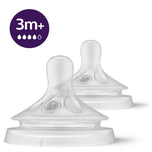 Philips Avent Natural Response Nipple Flow 4, 3M+, 2pk, SCY964/02