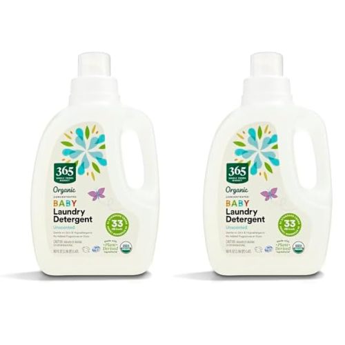 365 by Whole Foods Market, Organic Baby Laundry Detergent (33 HE Loads), Unscented, 50 Fl Oz (Pack of 2)