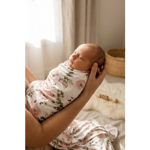 Millie's Dusty Rose Garden Oversized Swaddle Blanket