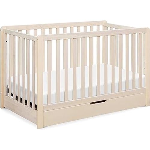 Carter's by DaVinci Colby 4-in-1 Convertible Crib with Trundle Drawer in Washed Natural, Greenguard Gold Certified, Undercrib Storage