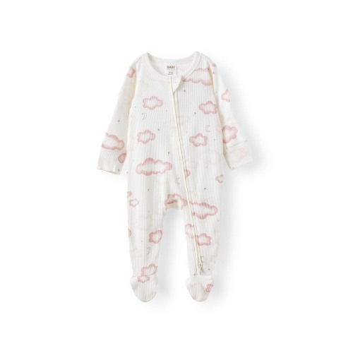 Organic Pointelle Zip All In One Romper, 3-6M