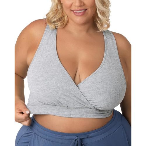 Kindred Bravely French Terry Nursing Bra for Breastfeeding and Sleep, Racerback Crossover, Soft and Stretchy Maternity Bra