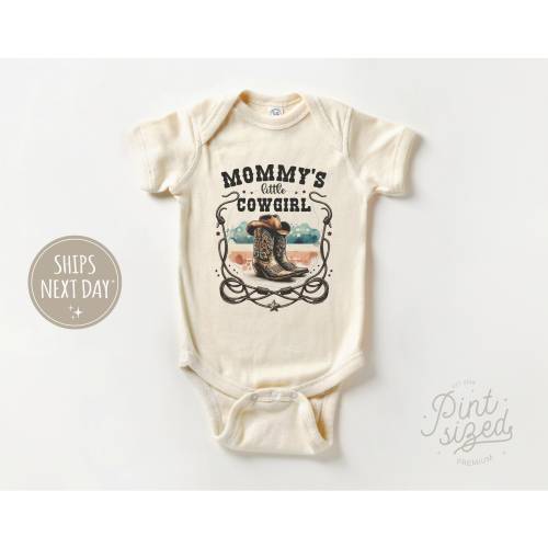 Mommy's Little CowGirl Onesie® - Country Girl Bodysuit - I love Mommy Baby Onesie®