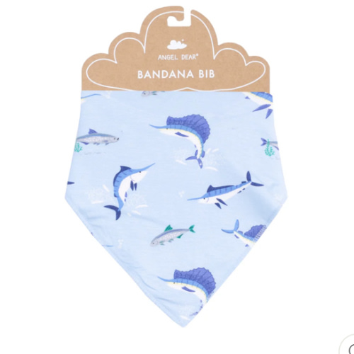 Bandana Bib - Deep Sea Fishing Blue – Angel Dear