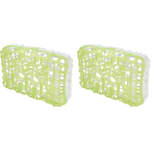 Dr. Brown's Dishwasher Basket for Small Baby Bottle Parts, Pacifiers, and Accessories, Clean, Store and Organize Newborn Essentials, Green, BPA-Free (Pack of 2)