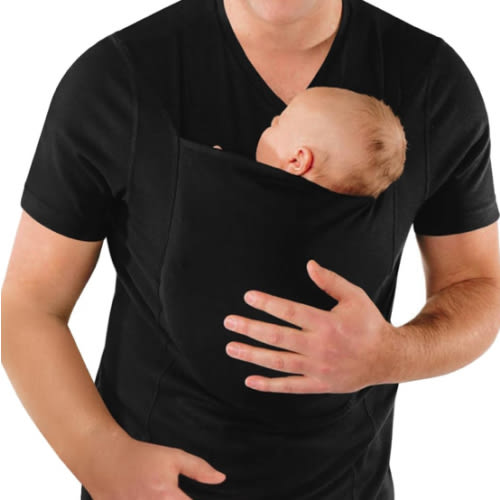 Mens Dad Shirts Baby Carrier Shirt Short Sleeve Skin to Skin New Dad Gifts T-Shirt with Pocket