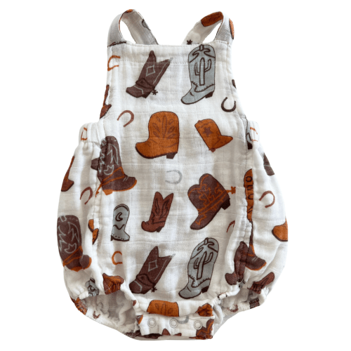 Muslin Retro Sunsuit, Cowboy Boots