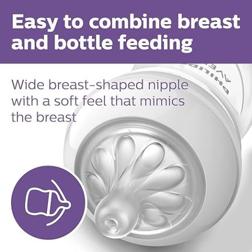 Philips AVENT Natural Response Baby Bottle Nipples Flow 2, 0M+, 4pk, SCY962/04 - 4 Count (Pack of 1)