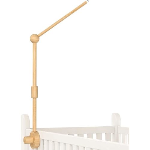 FEISIKE Baby Crib Mobile Arm, Mobile Arm for Crib Baby Mobile Hanger for Crib Nursery Decor Girls Boys Baby Crib Mobile Holder Arm Hanging Wooden Decoration Attachment Newborn 34 inch