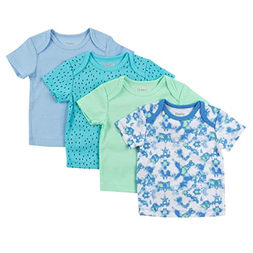 Hanes Baby Short Sleeve Flexy Soft Stretch Expandable Shoulder T-Shirt (4 Pack)