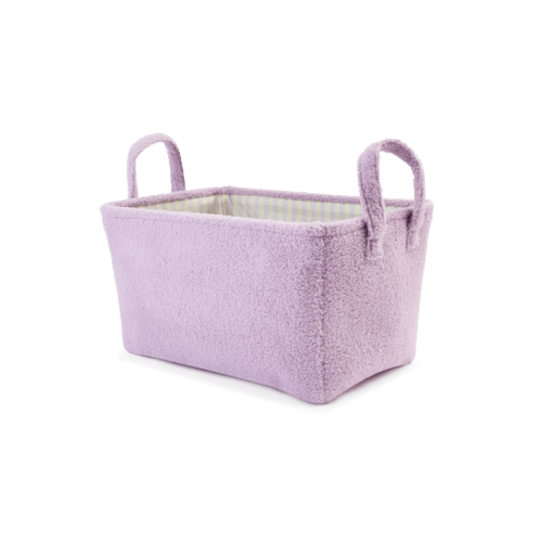 Boucle Basket with Stripe Liner - Purple