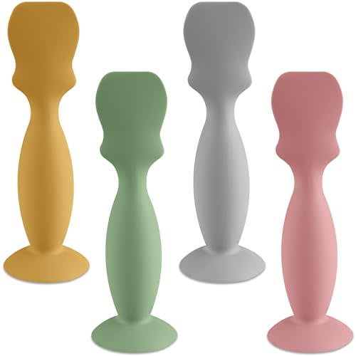 4 Pack Baby Diaper Cream Brush, Diaper Cream Spatula Applicator Silicone Baby Butt Paste Spatula for Babies, Newborn (Gray/Sage/Blush/Mustard Yellow)