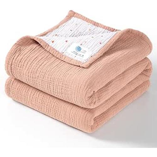 Amazon.com: Lulu moon Muslin Baby Blanket - Cotton Quilt Blankets for Toddlers - Reversible Nursery Crib Blanket for Baby Boys and Girls 47"x47"(Peach Pink) : Baby