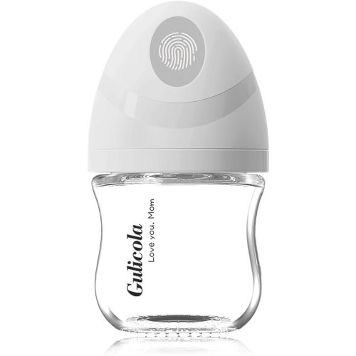 Natural Small Glass Baby Bottle 3 oz, Very Slow Flow Nipple, 1 pk - White