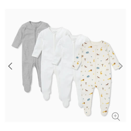 Safari Clever Zip Baby Pajamas 4 Pack | MORI US
