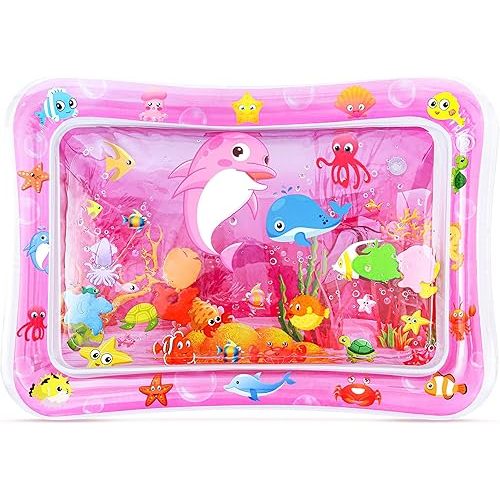 Tummy Time Water Mat for Girl, Baby Girl Toys for 0, 3, 6, 9, 12 Months, Baby Girl Gifts, Develop Sensory Toys Kids' Indoor Climbers & Play Structures