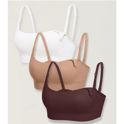 3 Pack Ribbed Nursing Bralette - 2