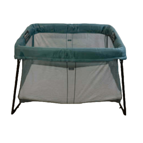 BabyBjorn Travel Crib Light Bundle with Fitted Sheet, Dark Green