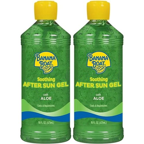Banana Boat Soothing After Sun Gel with Aloe Twin Pack | After Sun Care Aloe Gel, After Sun Aloe, Sunburn Relief, 16oz each