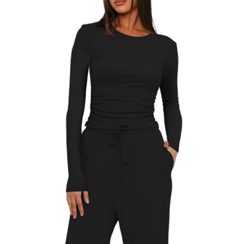 Darong Women's 2 Piece Lounge Sets 2026 Long Sleeve Tops and Wide Leg Pants Set Matching Travel Airport Outfit