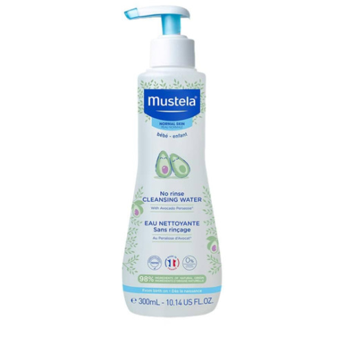 Mustela Baby Cleansing Water - No-Rinse Micellar Water - with Natural Avocado & Aloe Vera - for Baby's Face, Body & Diaper