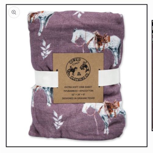 Mauve Ranch Horse Bamboo Muslin Crib Sheet – Cowkid Clothing Company