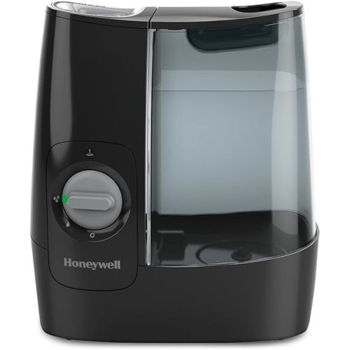Honeywell HWM845BC Soothing Comfort Warm Mist Humidifier, Black, with Essential Oil Cup, Auto Shut-off, Wide Tank Opening, Warm Visible Mist