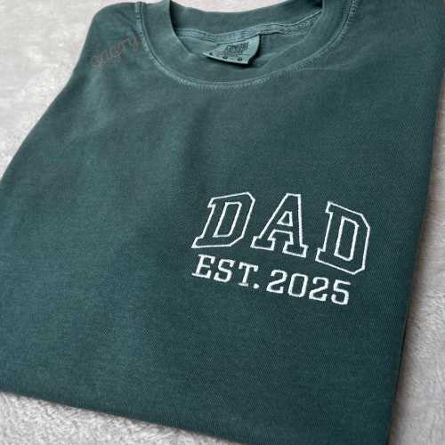 Comfort Colors® Embroidered Dad Shirt, Embroidered Custom Dad Shirt, Dad Comfort Colors® Shirt, Father's Day Gift, New Dad Shirt