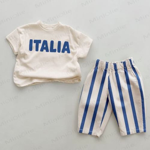 ITALIA Baby 2-Piece Blue Striped Set