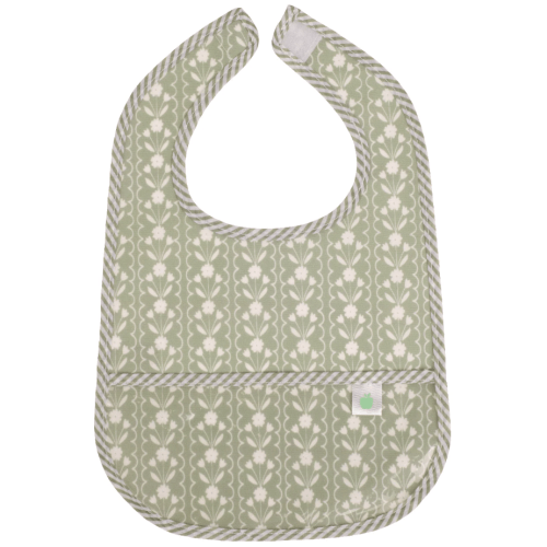 The Wipe It Bib in Sage Floral