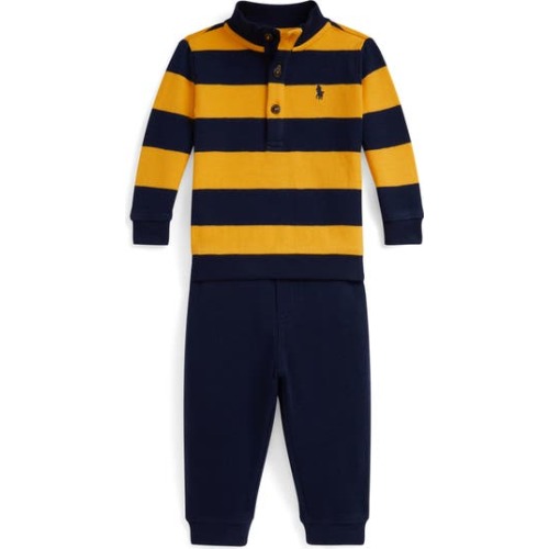 Estate Rib Mock Neck Shirt & Pants Set, 3M