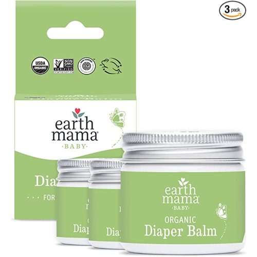 Earth Mama Organic Diaper Balm Multipurpose Baby Ointment | EWG Verified, Petroleum & Fragrance Free with Calendula for Sensitive Skin, 2-Fluid Ounce (3-Pack) - 2 Fl Oz (Pack of 3)