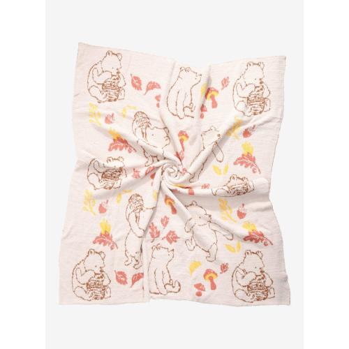 Disney Winnie the Pooh Leaves & Pooh Bear Allover Print Feather Knit Throw - BoxLunch Exclusive