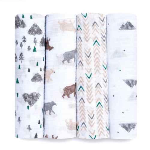 aden + anais Essentials Swaddle Blanket - Bear - 4pk