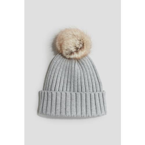 RIB-KNIT POMPOM HAT